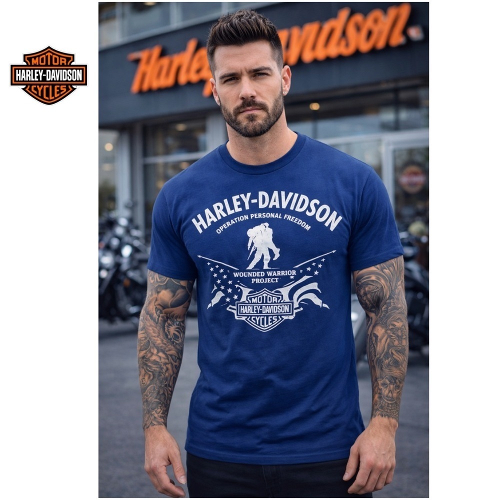 Harley-Davidson wounded warrior project Blue Graphic T-Shirt